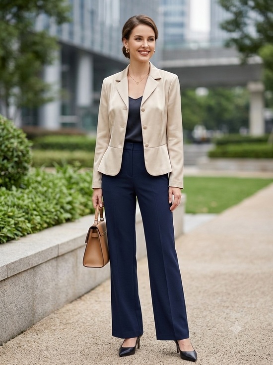 K Studio Jackets & Blazers - K STUDIO Peplum Champagne Blazer